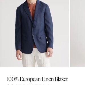Quince Men's Navy Linen Blazer